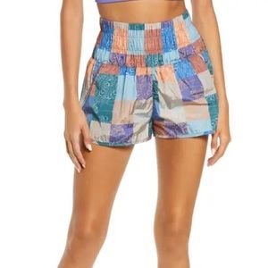 Free People Movement the way home patchwork printed running shorts